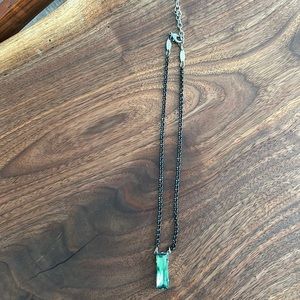 Sabika Single Stone Rectangular Necklace